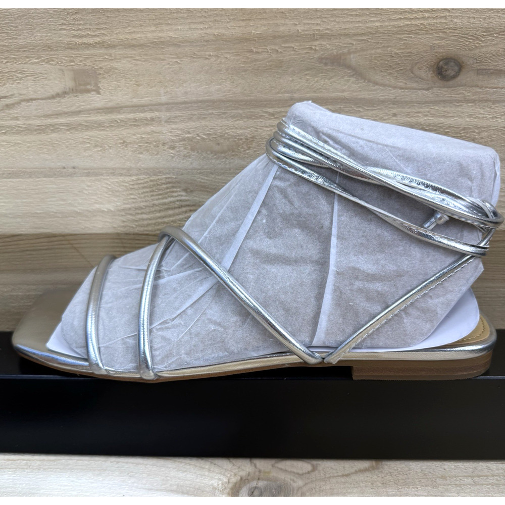 Sandals Nine West Silver Women's Size 8.5M - Picture 3 of 11